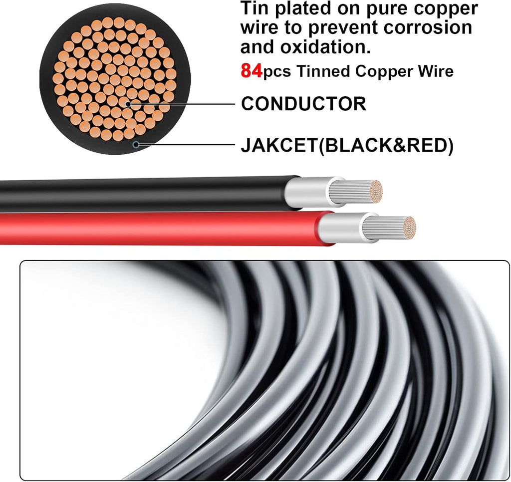 6FT 10AWG Solar Extension Cable with Female and Male Connector P544310