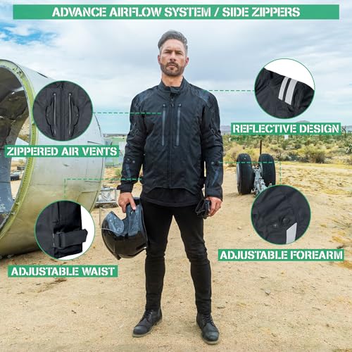Motorcycle Jacket with Armor Protection P4174