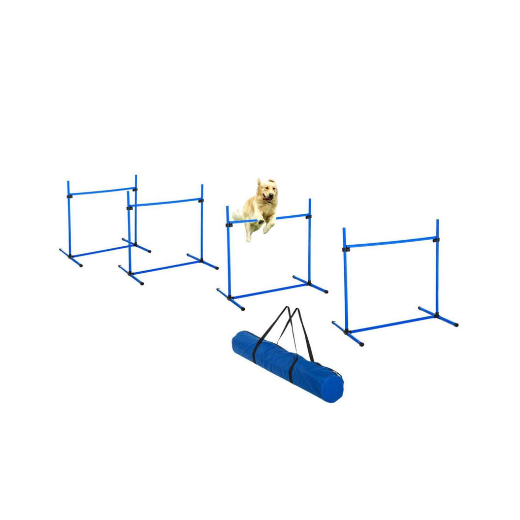 4 Piece Dog Agility Equipment with Adjustable Height Jump Bars Z21030