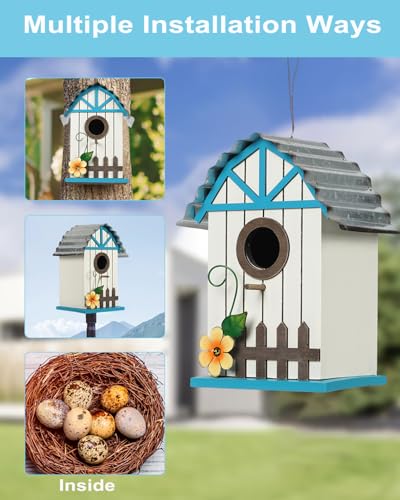 Blue Bird Houses Wooden Bird Nesting Box X889