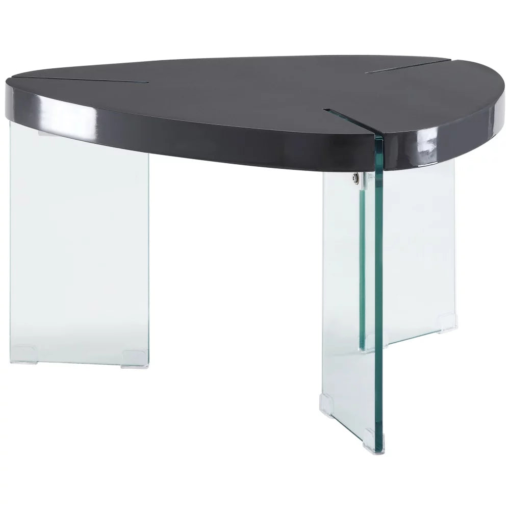 Gray High Gloss Clear Glass Coffee Table H68672