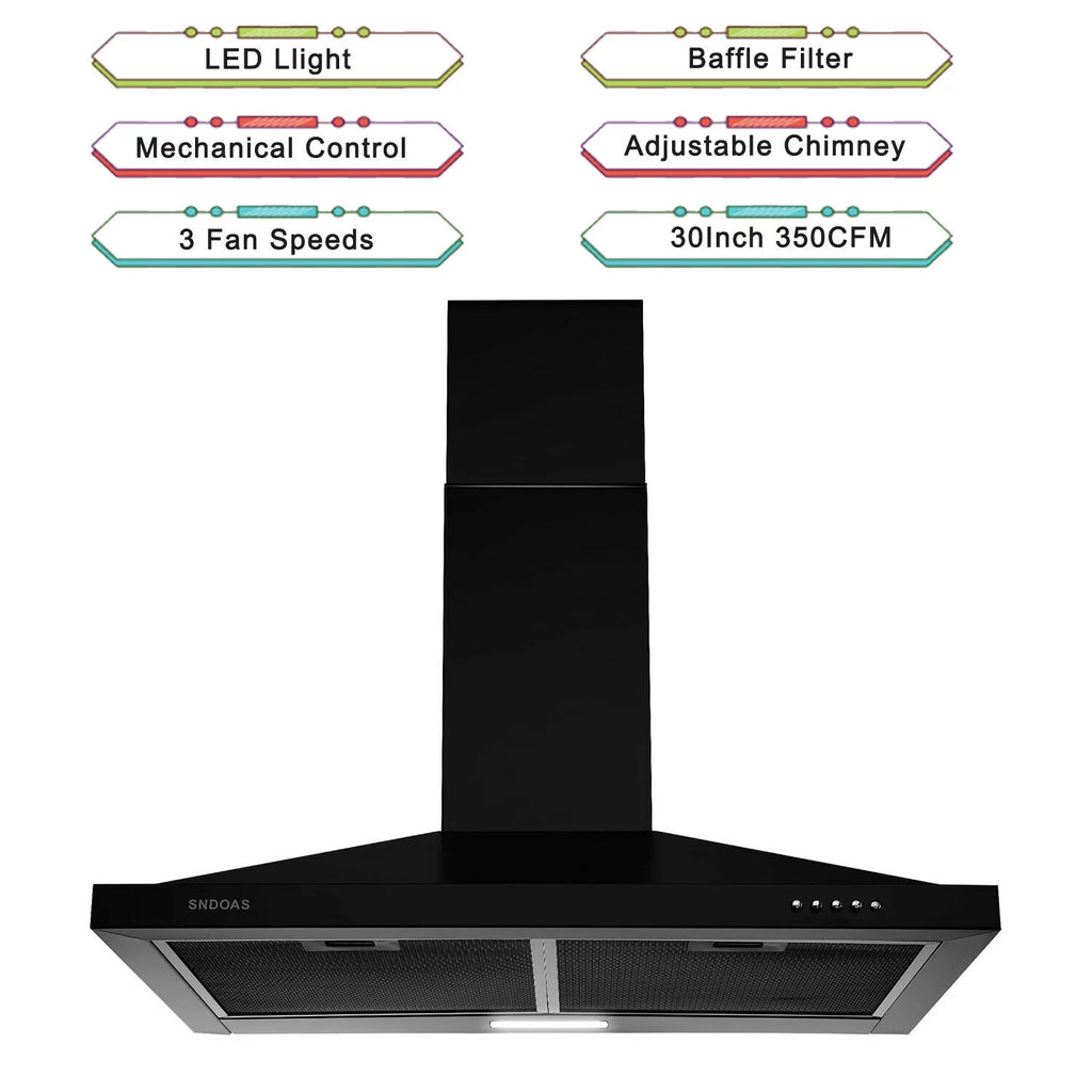 30 inch Stainless Steel Wall Mount Range Hood Q10133