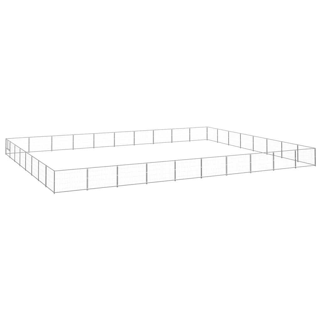 Dog Kennel Silver Steel Q6439