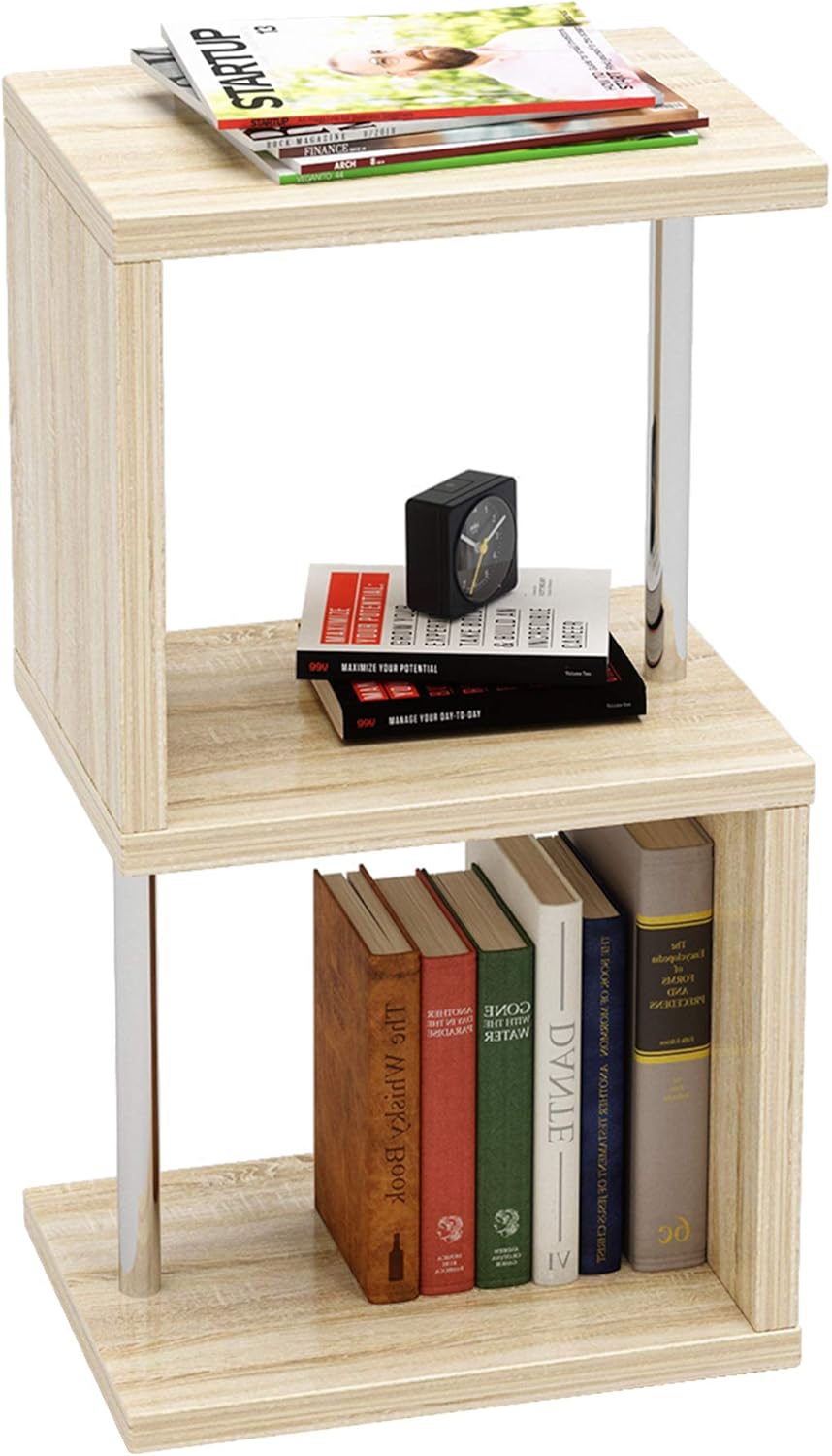 3-Tier Geometric Bookshelf with Metal Frame E13618