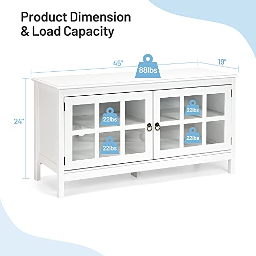 Black Wood TV Stand with 2 Doors Y3209