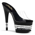 Clear Black Ankle Strap Sandals Z7602