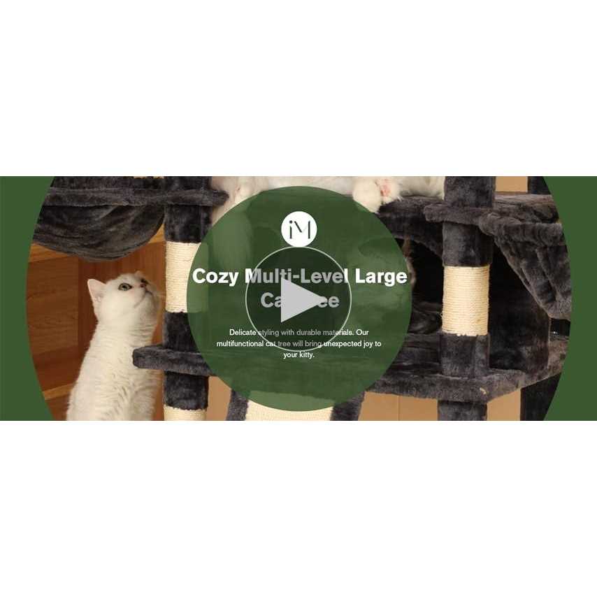 68 Inches Multi-Level Cat Tree with Cat Condo Plush Perches Sisal Scratching M3436