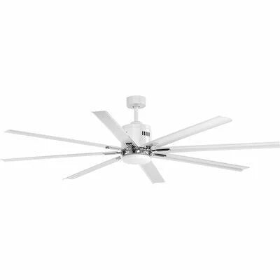 White LED Ceiling Fan with Remote Control and Light Kit Q129