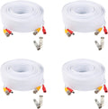 200ft Pre-Made Siamese BNC Video and Power Cable with BNC Extension Connectors for CCTV Security Camera (4 Pack, Black) U360