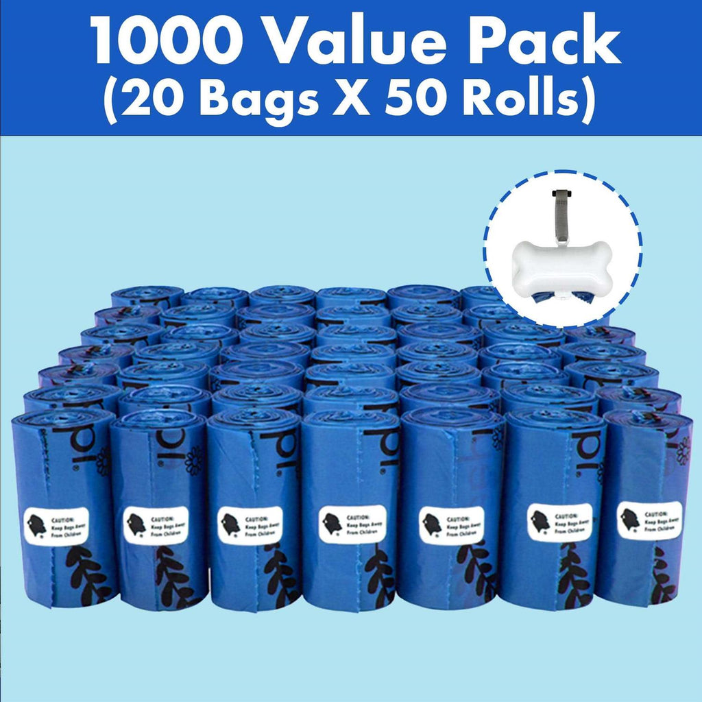 Dog Poop Waste Bags with Dispenser and Leash Tie T10945