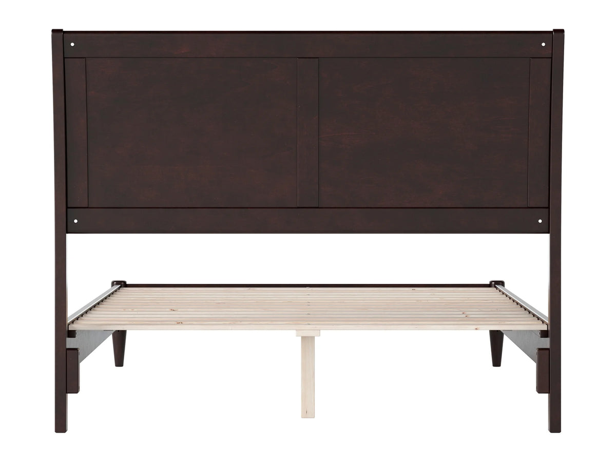 Full Solid Wood Low Profile Sleigh Platform Bed A9581