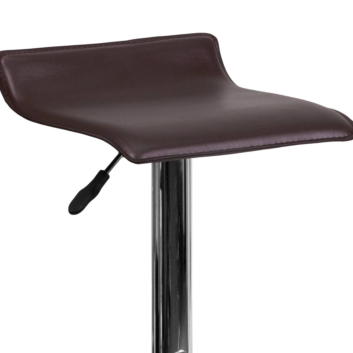 Black Vinyl Adjustable Height Barstool with Chrome Base H6138