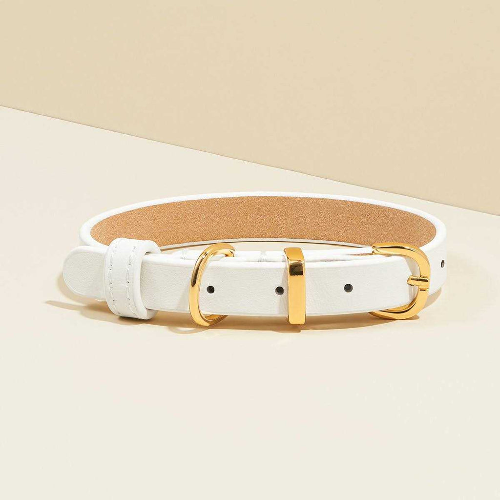 Genuine Leather & Microfiber Bejeweled Circular Stud Dog Collar S750