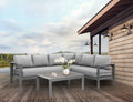4 Pieces Aluminum Outdoor Sofa Set with Coffee Table Y643050