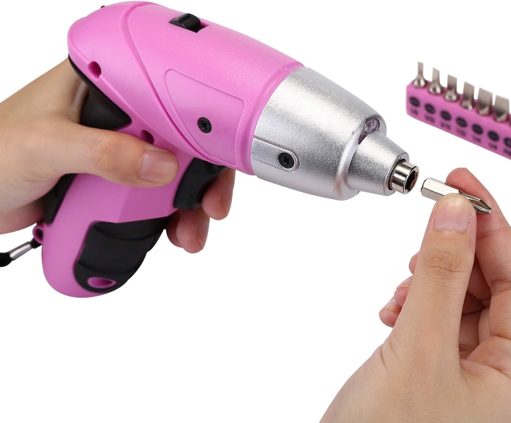 98 Piece Pink Hand Tool Set with Plastic Toolbox Storage Case U10020