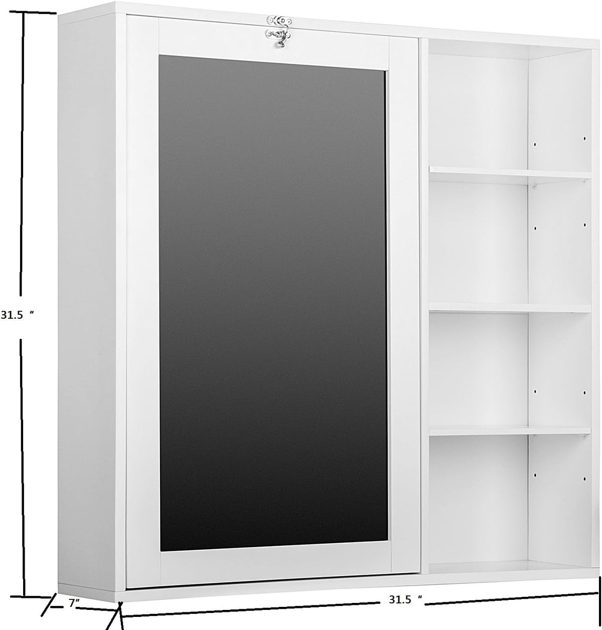 White Fold-Out Convertible Desk with Storage Cabinet and Shelves G8063