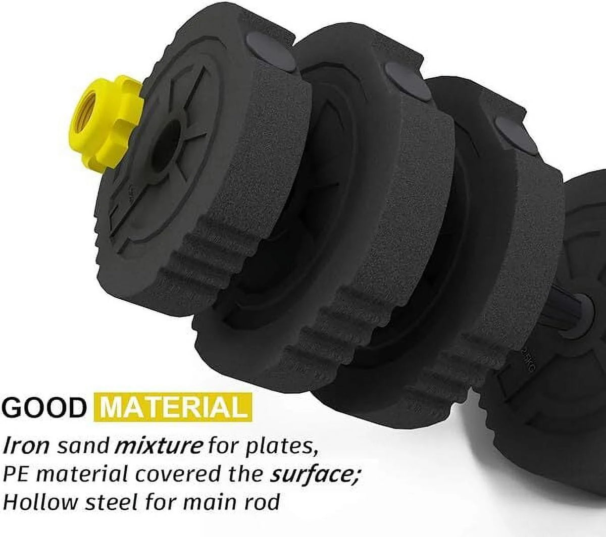 55lb Adjustable Dumbbells Set with Connecting Rod Black F5728