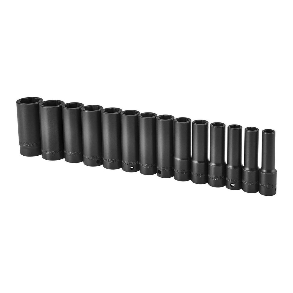 1/2 in. Drive Metric Deep Impact Socket Set, 14-Piece A55600