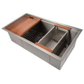 33 in. Undermount Single Bowl Stainless Steel Kitchen Sink with Bottom Grid Y73016