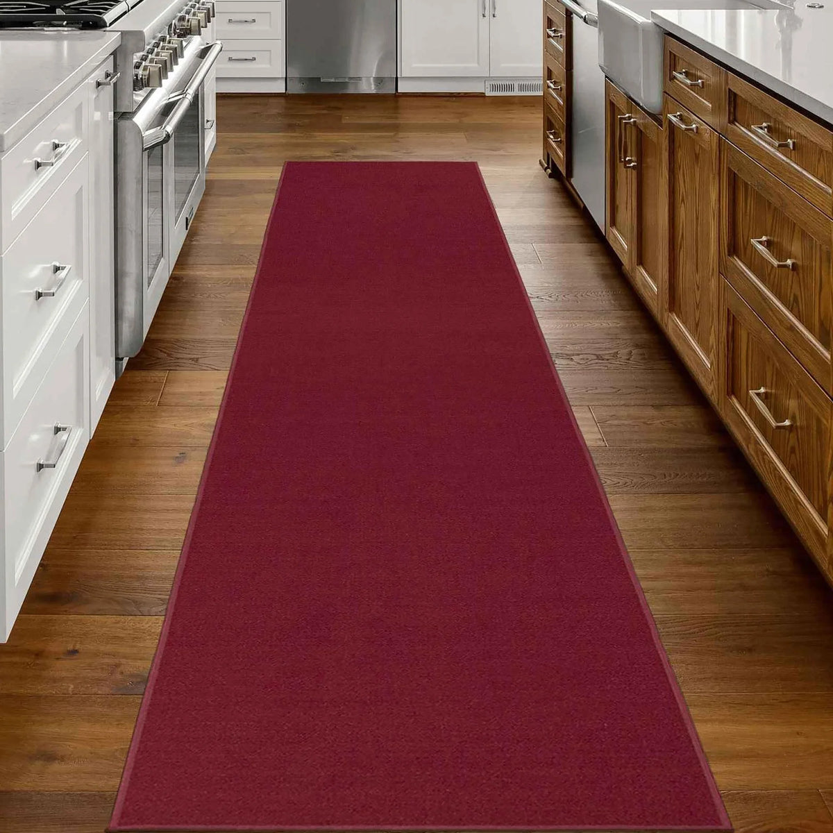 Red Non-Slip Rubberback Runner Rug, 1'10" x 12' L890