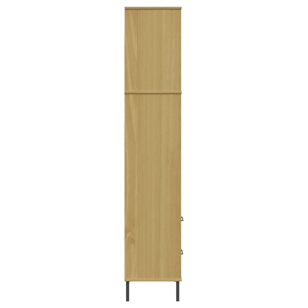 Pine Wood Bookcase with 2 Drawers and 4 Compartments L33644
