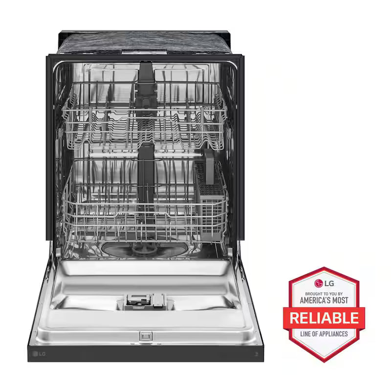 Black Front Control Dishwasher with Stainless Steel Tub T790741