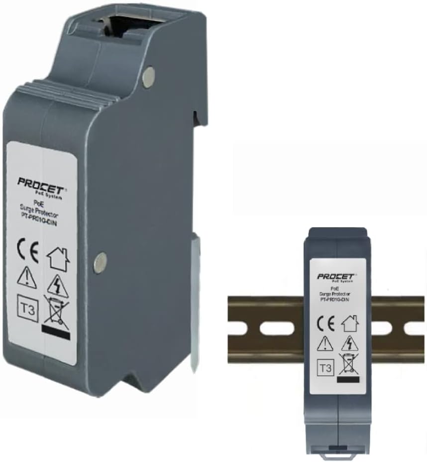 10KV Ethernet Surge Protector, Gigabit Lightning Arrestor, PoE++ 120W RJ45, Zinc Alloy, Pack of 2 M9716