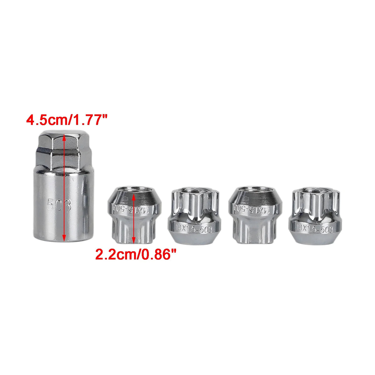 4PCS Chrome Wheel Lock Lug Nut M14x1.5 K76145