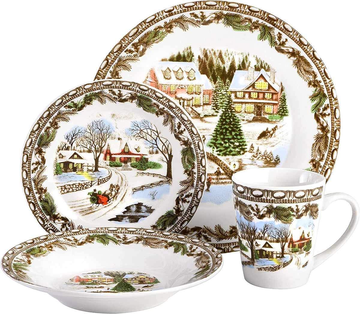 16 Piece Multicolor Dinnerware Set R38521