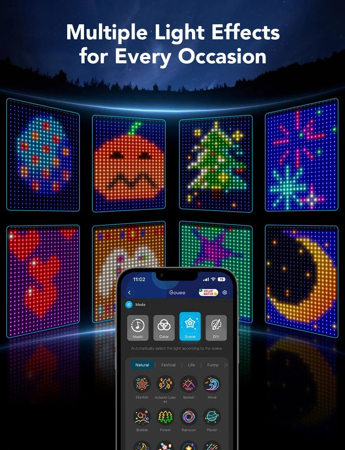 Smart Curtain Lights With App Control B806491