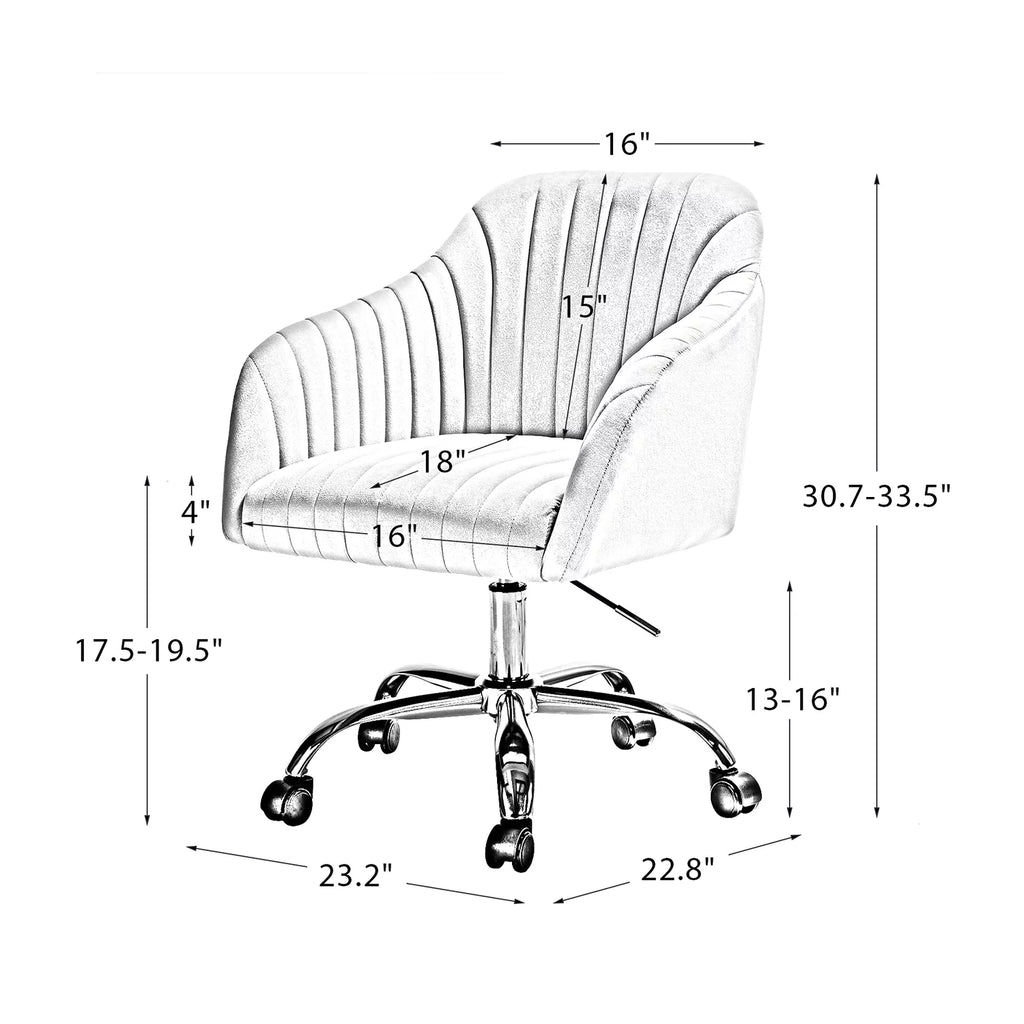 Green Velvet Adjustable Swivel Task Chair Y255928