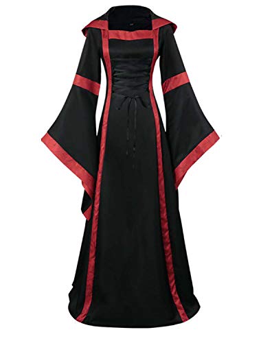 Victorian Witch Halloween Costume Hooded Gown Dress K9865