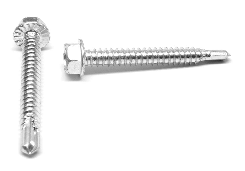 #8-18 x 3/4 Self Drilling Screw Hex Washer Head Low Carbon Steel Zinc Plated E7122