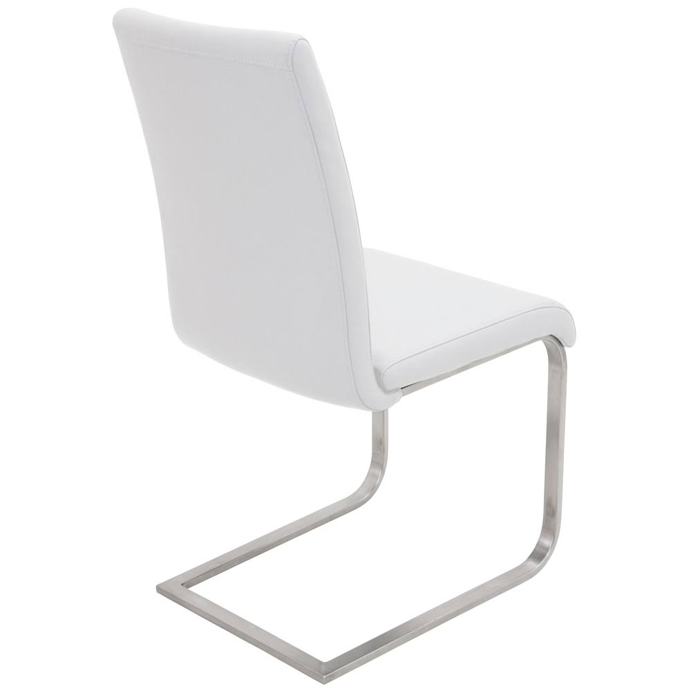 White Leather Dining Chair Set of 2 O4182