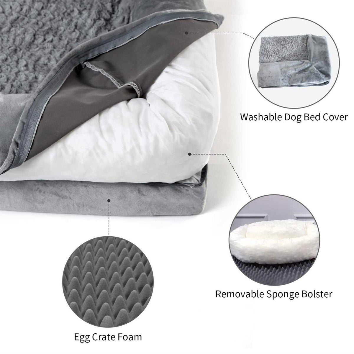 Orthopedic Washable Dog Bed with Removable Cover Q790