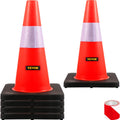 18 in PVC Orange Traffic Cone with Reflective Collar and Black Weighted Base C607