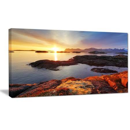 Ocean Coast Sunset in Norway Canvas Artwork Print F61965