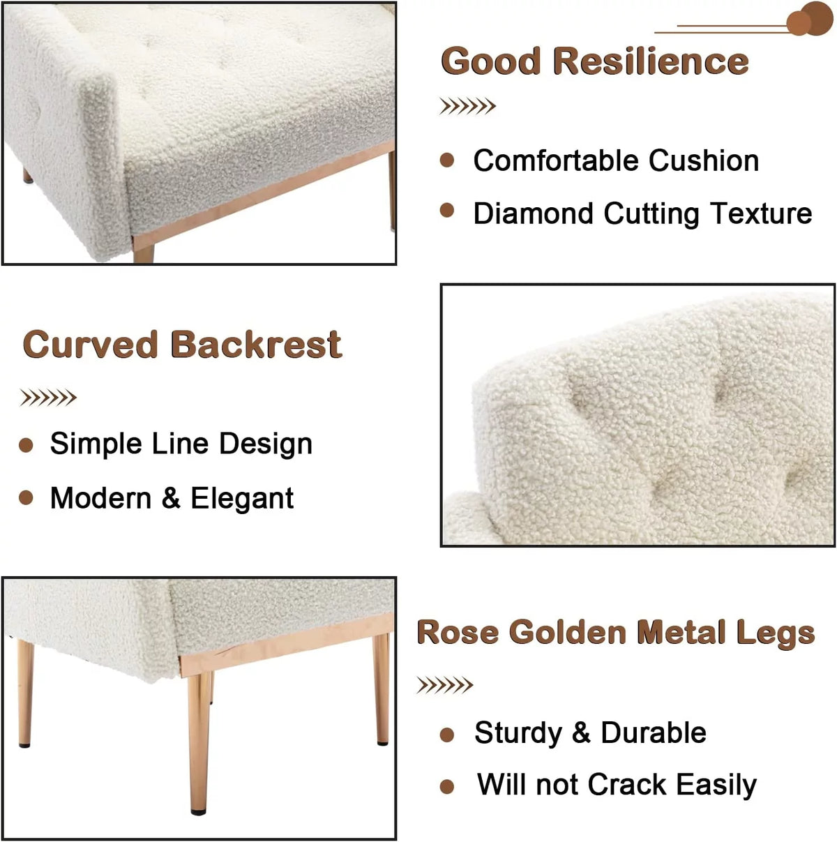 White Upholstered Accent Chair N5698