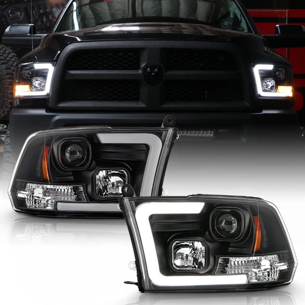 Black LED Projector Headlights Driver & Passenger Side G6923