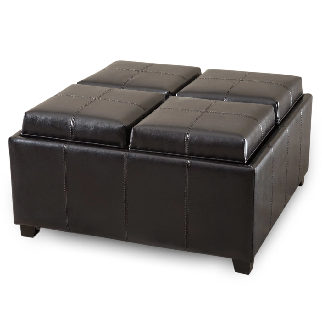 Bonded Leather Storage Ottoman S975
