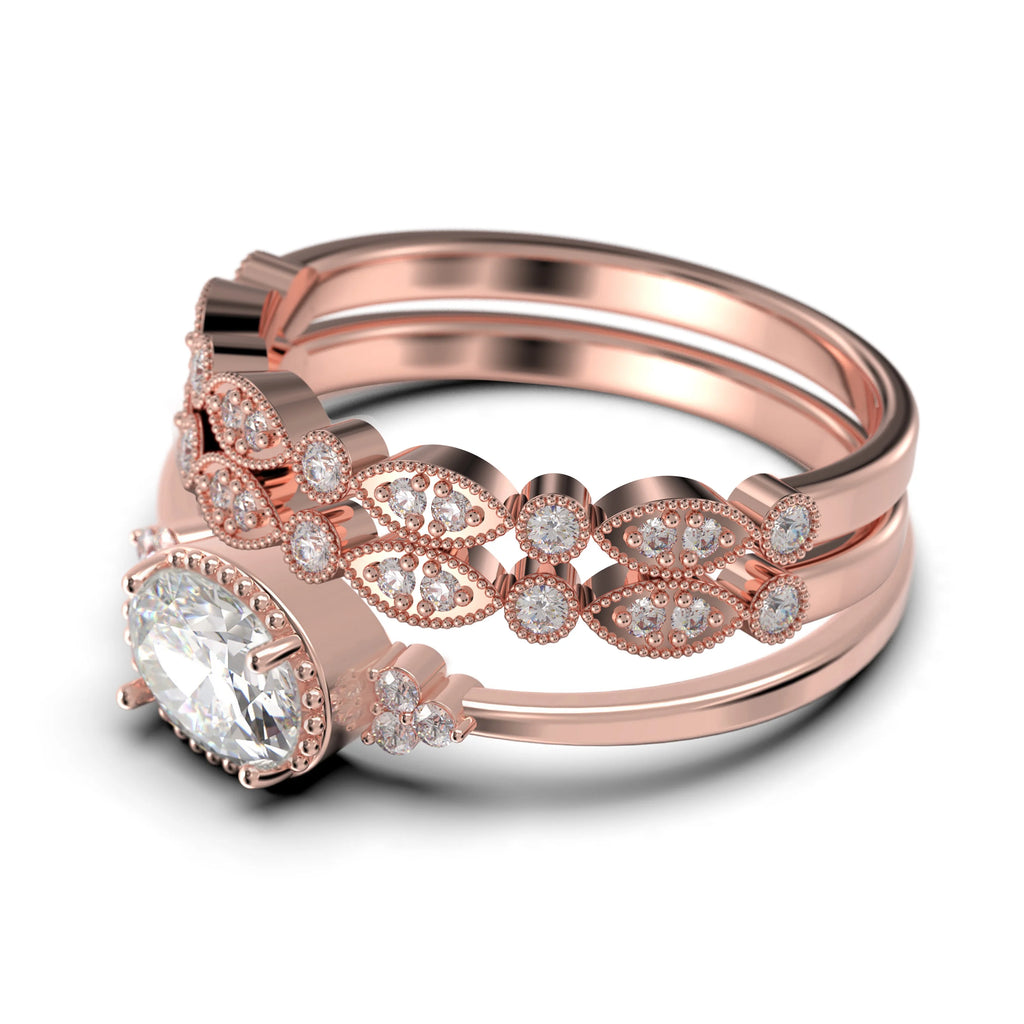 2.40 Carat Oval Cut Moissanite Engagement Ring in 925 Sterling Silver With 18k Rose Gold Plating G409846