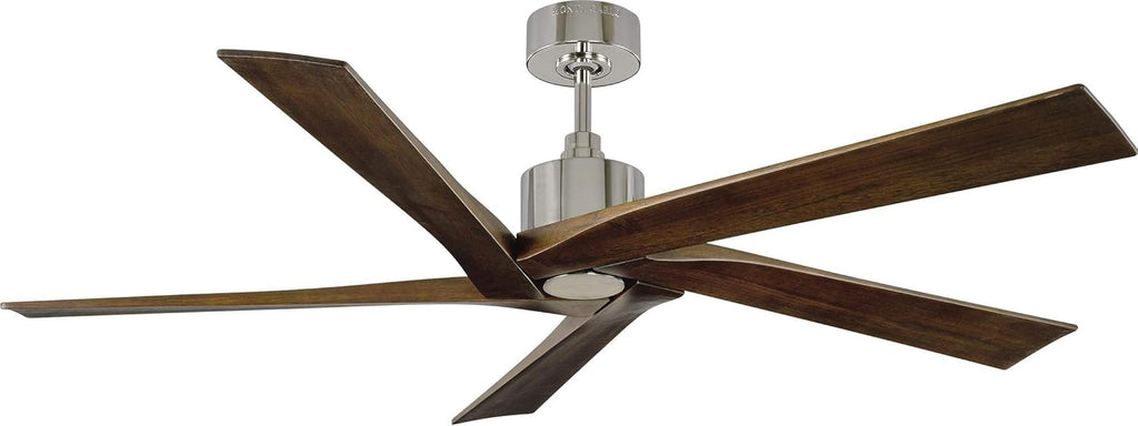 56 Outdoor Ceiling Fan with Remote, Weathered Oak Blades, Brushed Steel H3662
