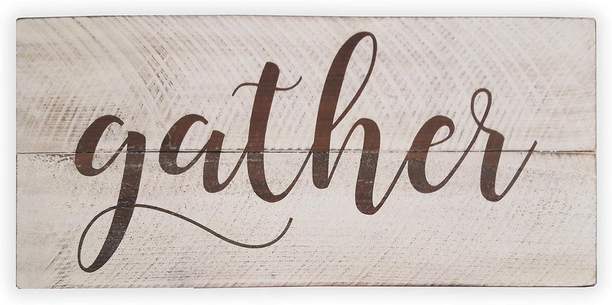 Rustic Engraved Wood Sign 23 x 10.5 White Pack of 2 K611007