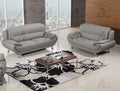Gray Faux Leather Sofa and Loveseat Set 2Pcs Q93766