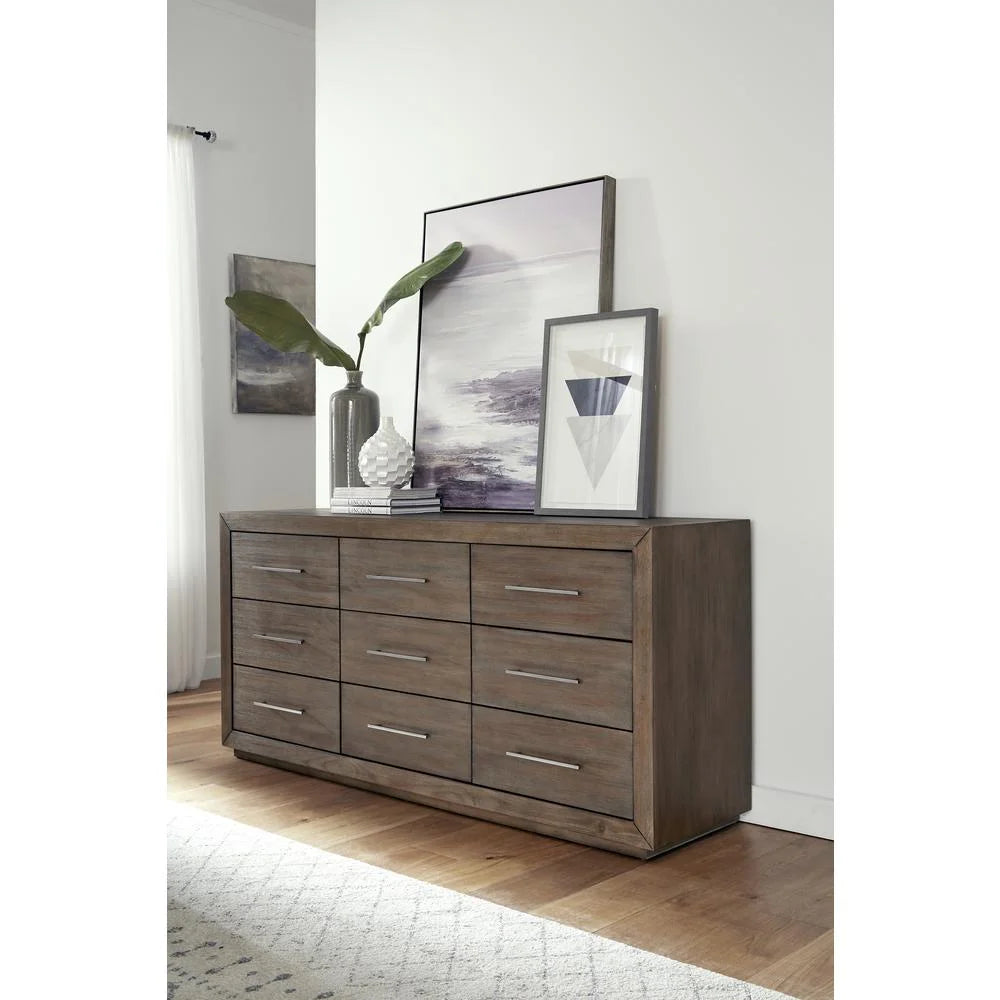 Nine Drawer Dresser in Dark Pine D80088