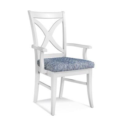 Navy Solid Cross Back Arm Chair I198