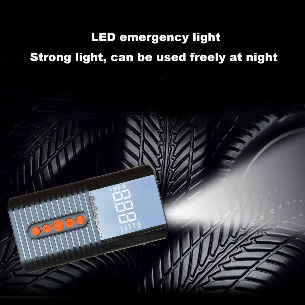 Cordless Tire Inflator with 6000mAh Battery, 150PSI, LED Light, Pack of 2 B966400