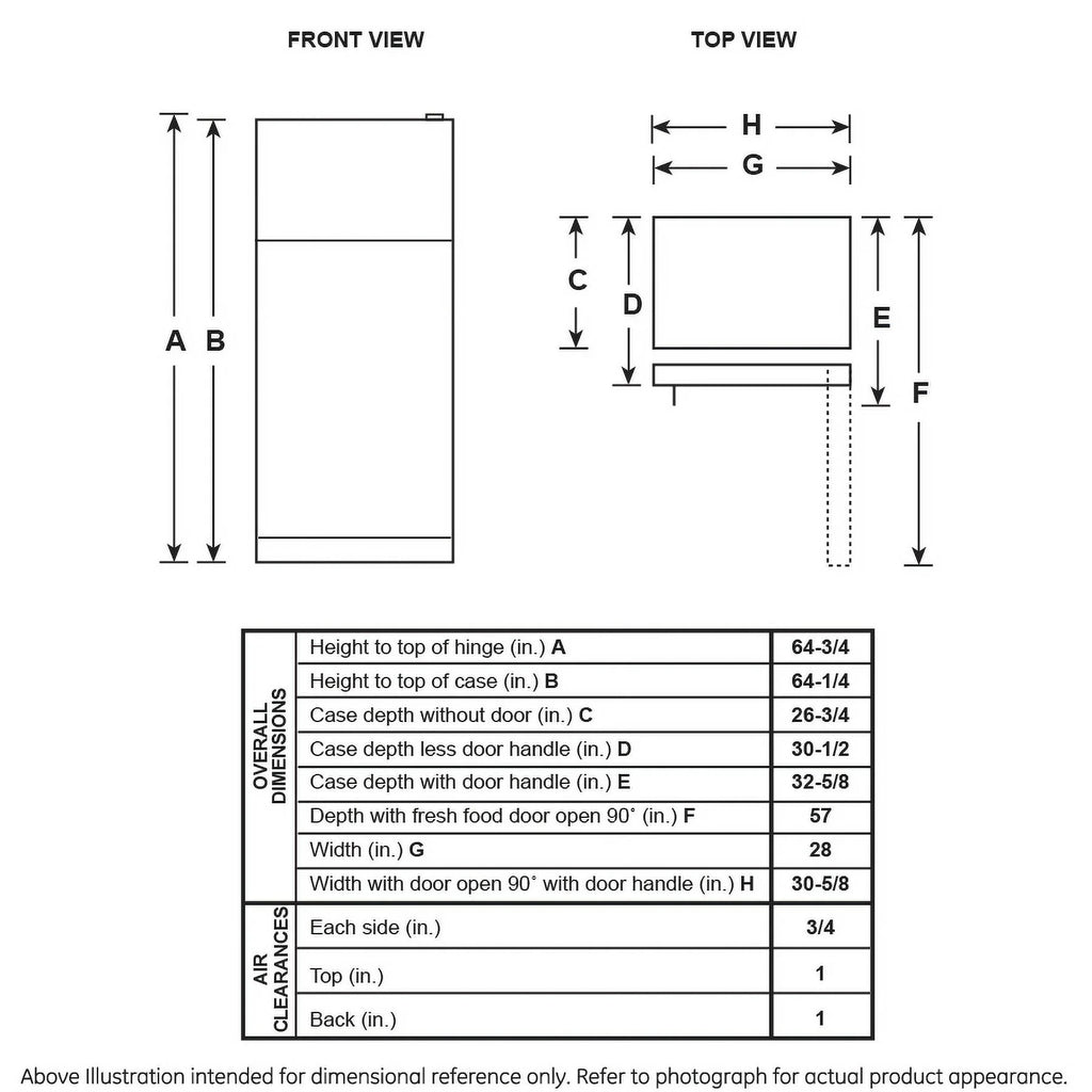 28 Inch Freestanding Top Freezer Refrigerator 16.63 cu. Ft R794