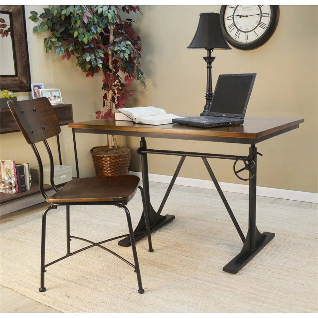 Adjustable Sit or Stand Desk Elm Black O3312