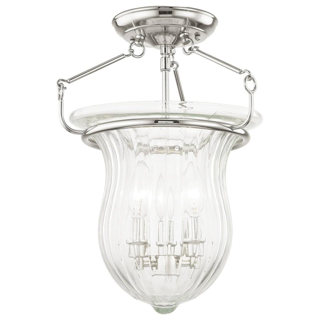 Brushed Nickel 3-Light Ceiling Mount E301